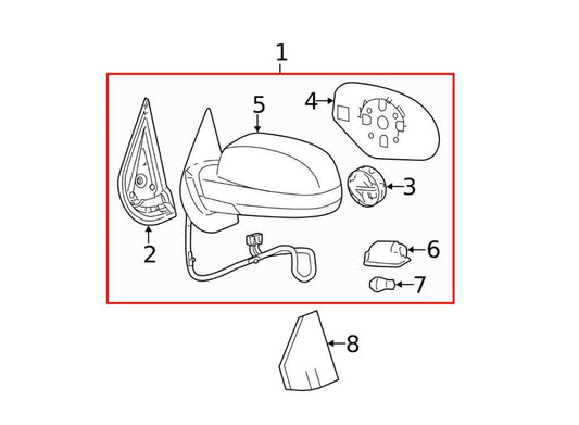 2009-2014 Chevrolet Silverado 1500 Passenger Right Side Rear View Mirror *ReaD* - Alshned Auto Parts