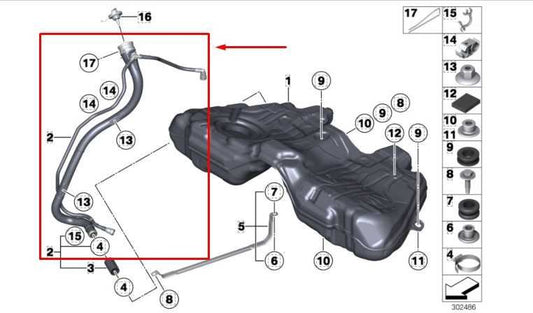 2010-2015 BMW 750I xDrive 4.4L Fuel Filler Neck Hose Tube Pipe 16-11-7-185-144 - Alshned Auto Parts