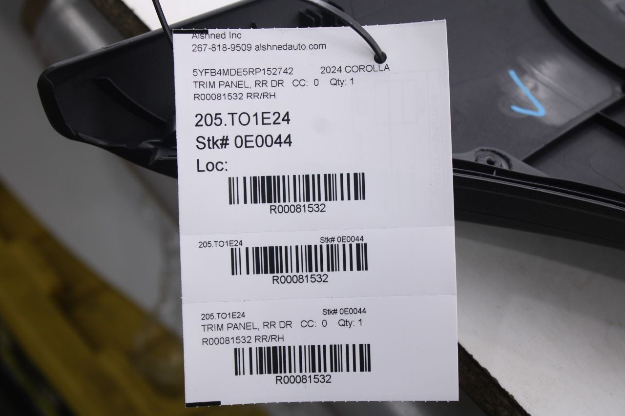 20-25 Toyota Corolla LE Rear Right Passenger Side Door Trim Panel 67630-02W71-C910