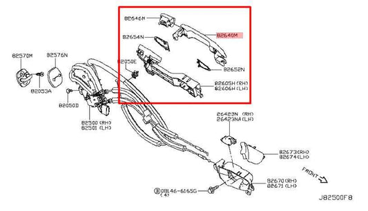 14-23 Infiniti Q50 Luxe RWD Rear Left Side Door Exterior Handle 82640-4GA4A OEM - Alshned Auto Parts