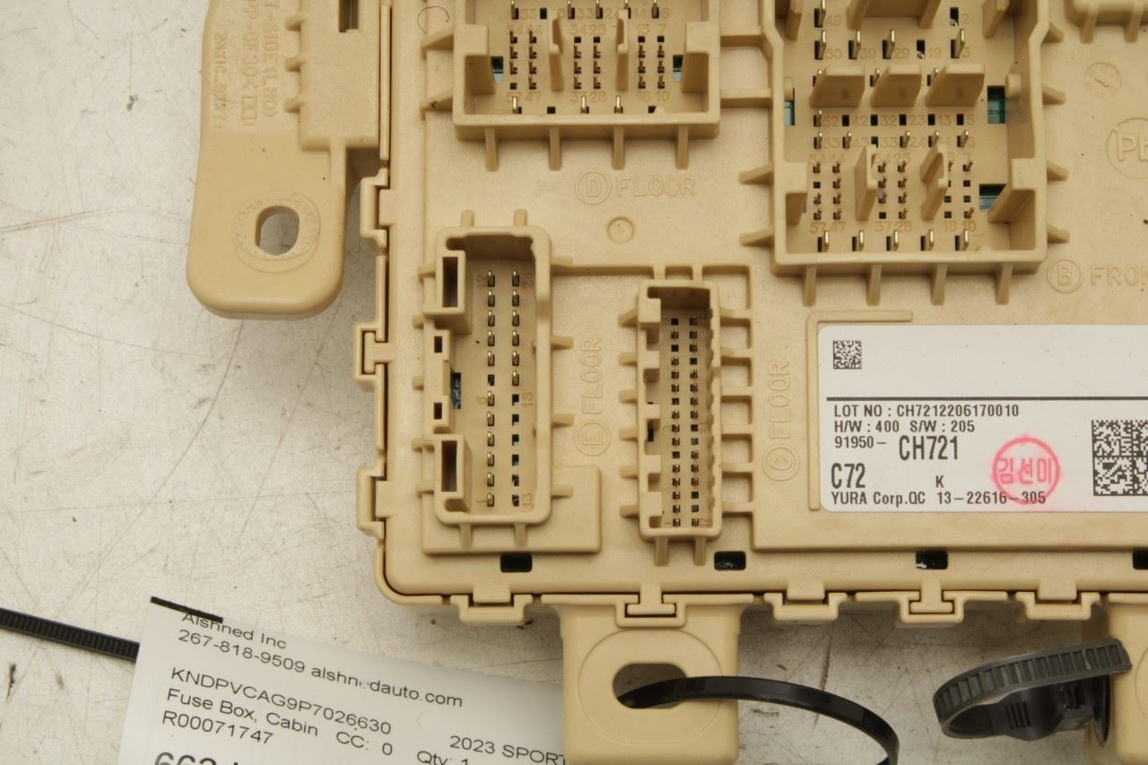 23-24 Kia Sportage Hybrid 1.6L Cabin Instrument Panel Fuse Relay Junction Block - Alshned Auto Parts
