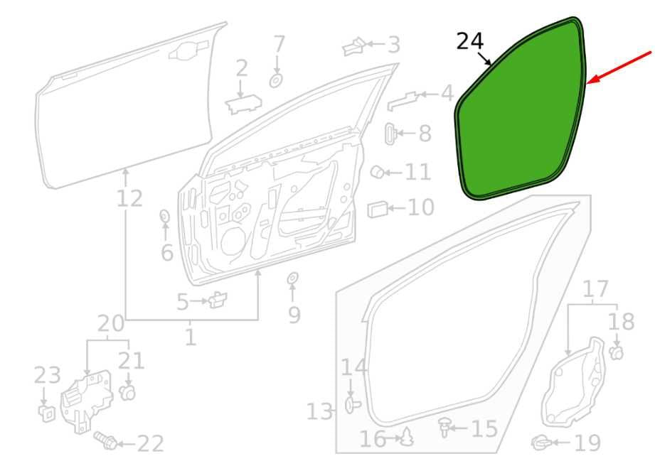 2019-25 Toyota Corolla LE Front Right Side Door Weatherstrip On Body 62311-022411