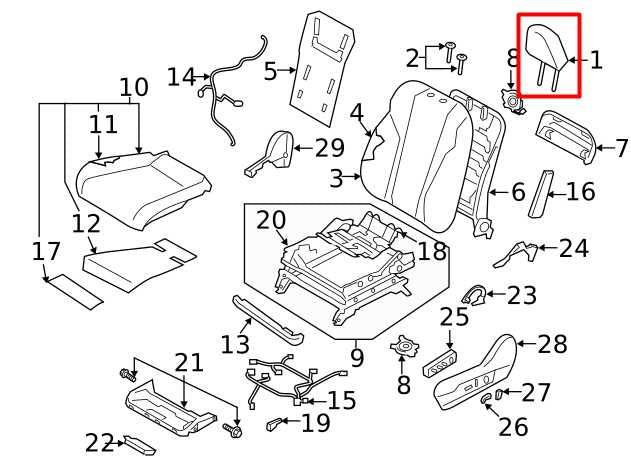 2020-2024 Subaru Legacy Premium Front Left Side Seat Headrest 64061AN04AVI OEM - Alshned Auto Parts