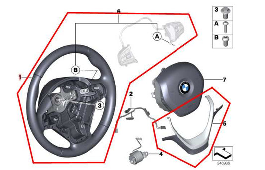 15-16 BMW 435i Gran Coupe Steering Wheel Leather w/ Control Buttons 32306863342 - Alshned Auto Parts