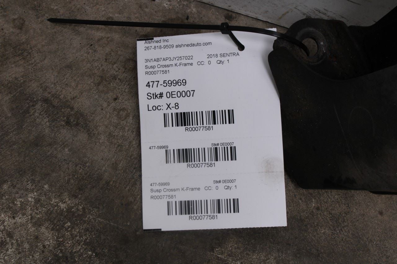2015-2019 Nissan Sentra SL 1.8L FWD Front Crossmember Subframe 54400-4AF2B OEM - Alshned Auto Parts