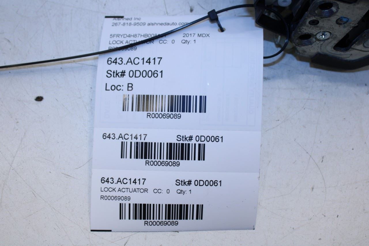 2014-20 Acura MDX Advance Rear Right Side Door Lock Latch Actuator 72610-TR3-A11 - Alshned Auto Parts