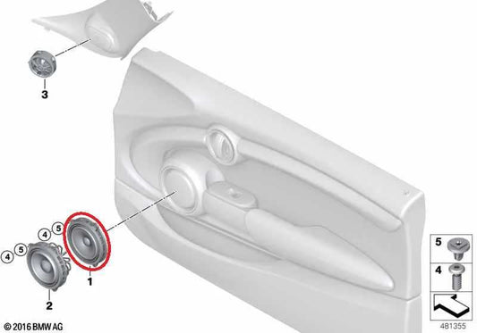 2013-21 Mini Hardtop Cooper Front Right and Left Door Mid-Range Speaker 9274700 - Alshned Auto Parts