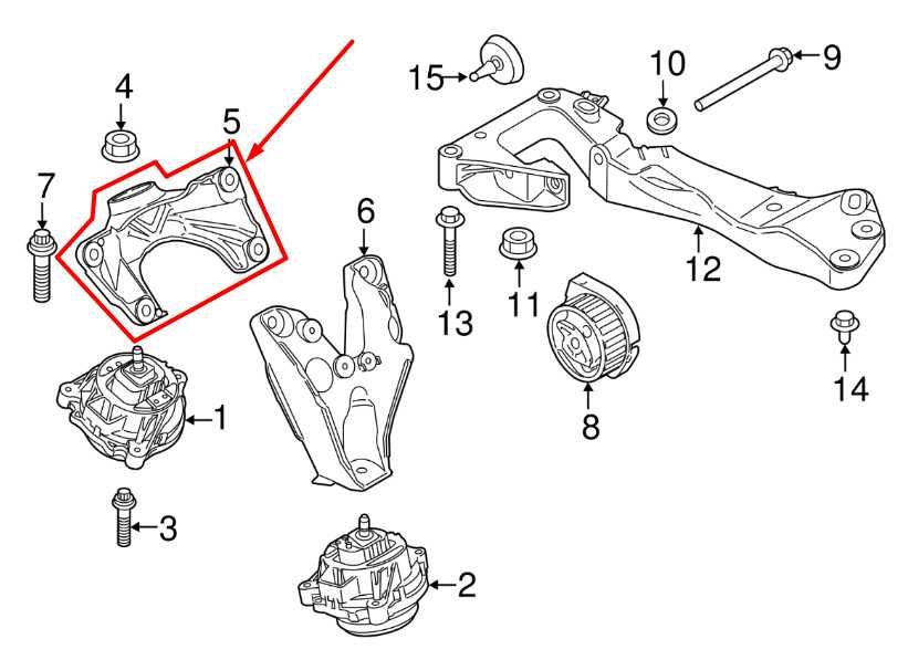 2015-16 BMW 435i Gran Coupe xDrive 3.0L Right Side Engine Support Mount Bracket - Alshned Auto Parts