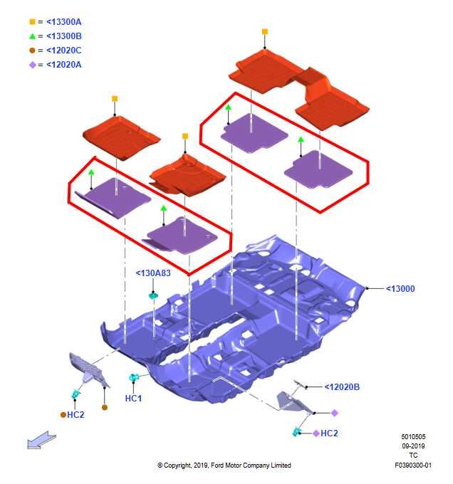 20-21 Ford Escape SEL Front and Rear Right and LH Interior Carpet Floor Mats Set - Alshned Auto Parts