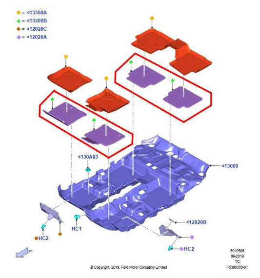 20-21 Ford Escape SEL Front and Rear Right and LH Interior Carpet Floor Mats Set - Alshned Auto Parts