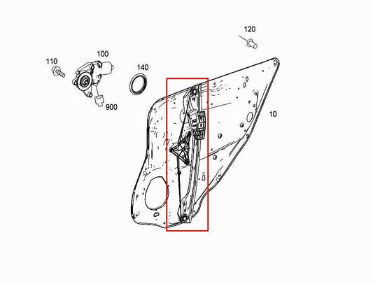 2010-16 Mercedes-Benz E350 Sport 4MATIC Rear Left Door Window Regulator w/ Motor - Alshned Auto Parts