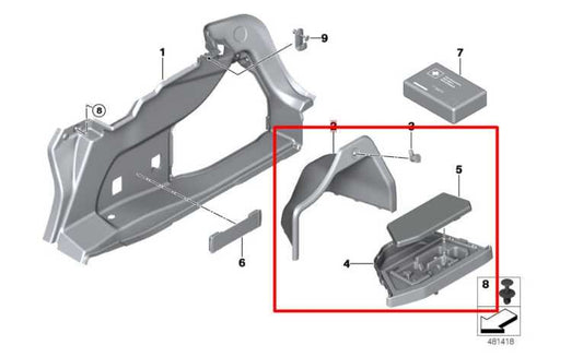 2017-20 BMW 430i xDrive Rear Right Side Quarter Tim Panel Battery Cover w/ Tools - Alshned Auto Parts