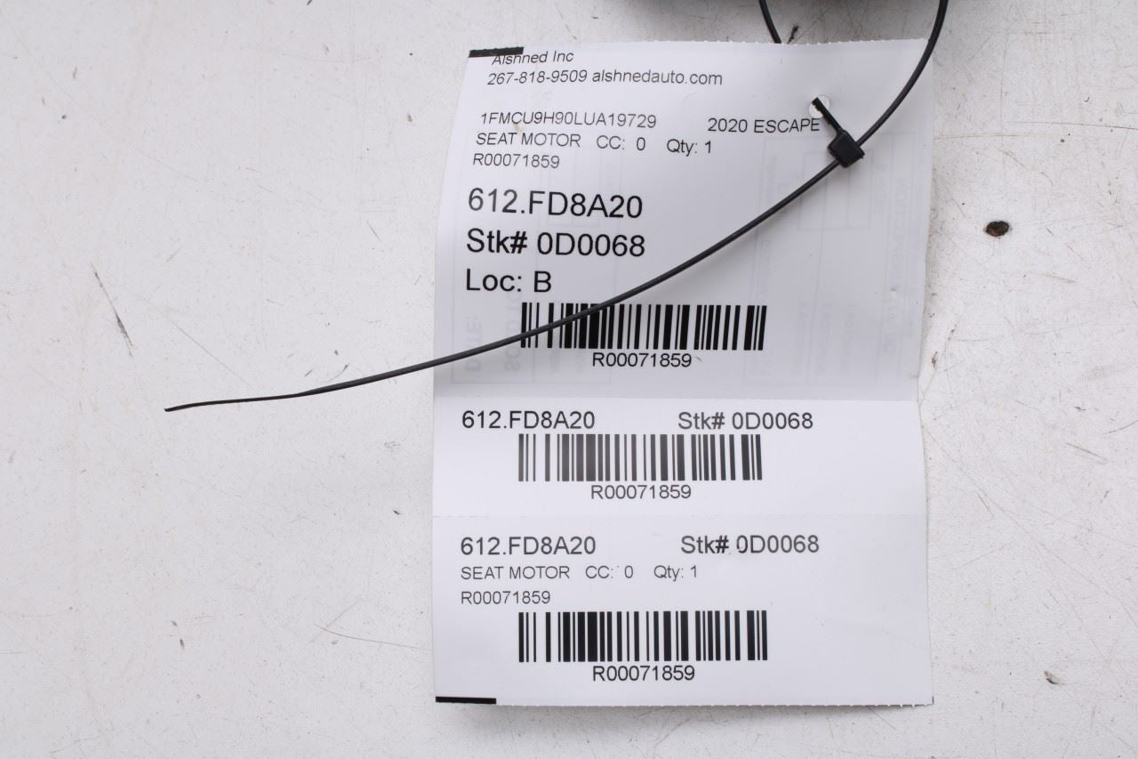 2020-25 Ford Escape SEL 2.0L Front Driver Left Side Seat Track Adjustment Motor - Alshned Auto Parts