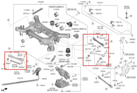 18-23 Kia Stinger GT2 AWD 3.3L Rear Driver Left Side Upper Control Arm Set of 31