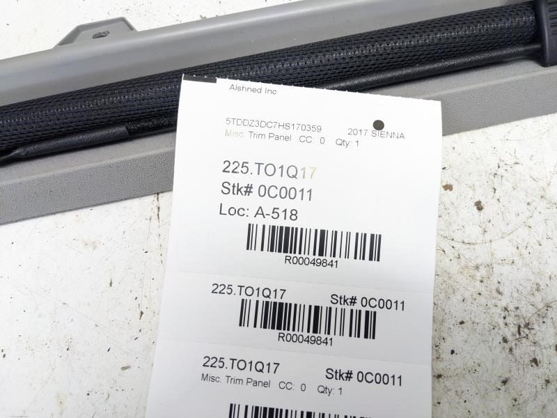 14-20 Toyota Sienna XLE Rear Passenger Right Side Quarter Panel Window Sunshade - Alshned Auto Parts