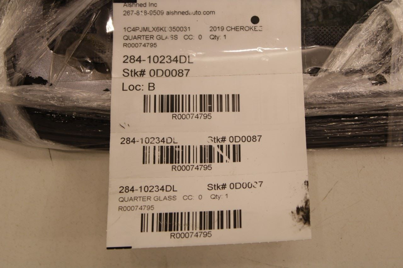 2019-2022 Jeep Cherokee Latitude Rear Left Side Quarter Window Glass 68377739AA - Alshned Auto Parts