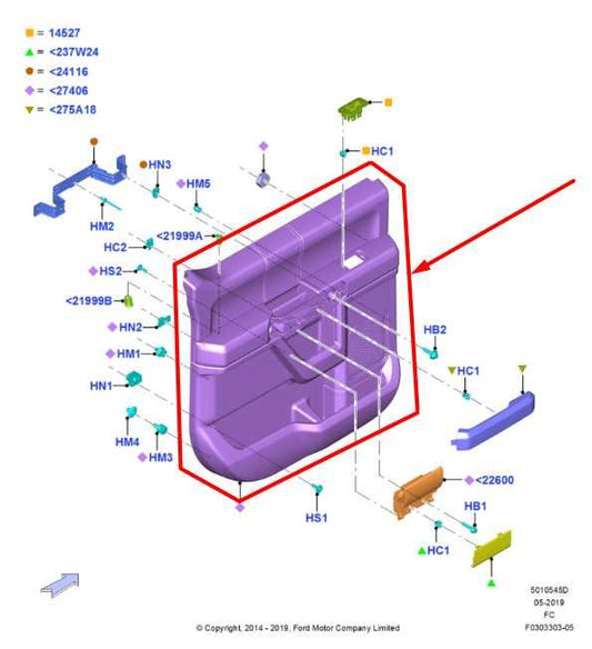 16-17 Ford F150 Limited Crew Cab Rear Right Side Door Trim Panel GL3Z-1627406-CA - Alshned Auto Parts