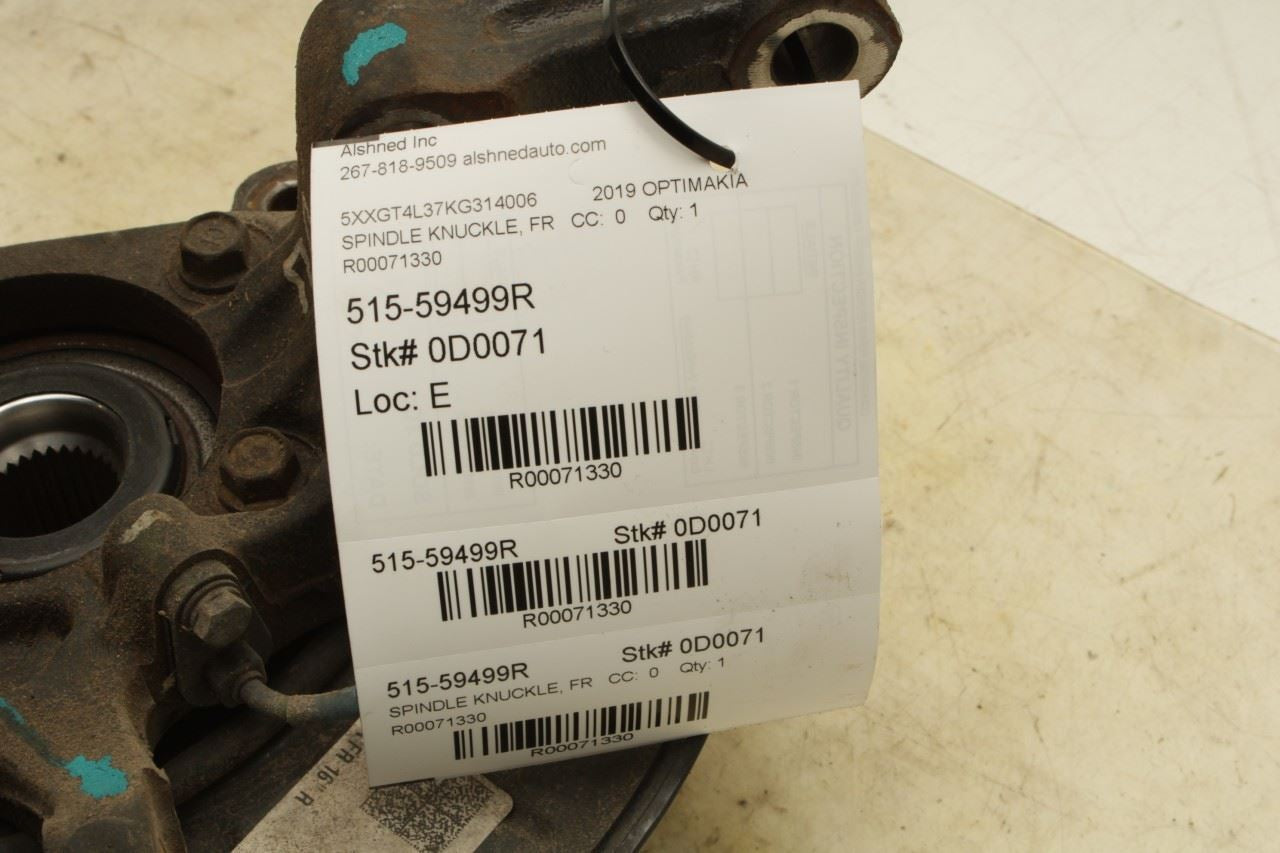 2016-20 Kia Optima LX Front Right Passenger Side Spindle Knuckle Hub 51716-C1000 - Alshned Auto Parts