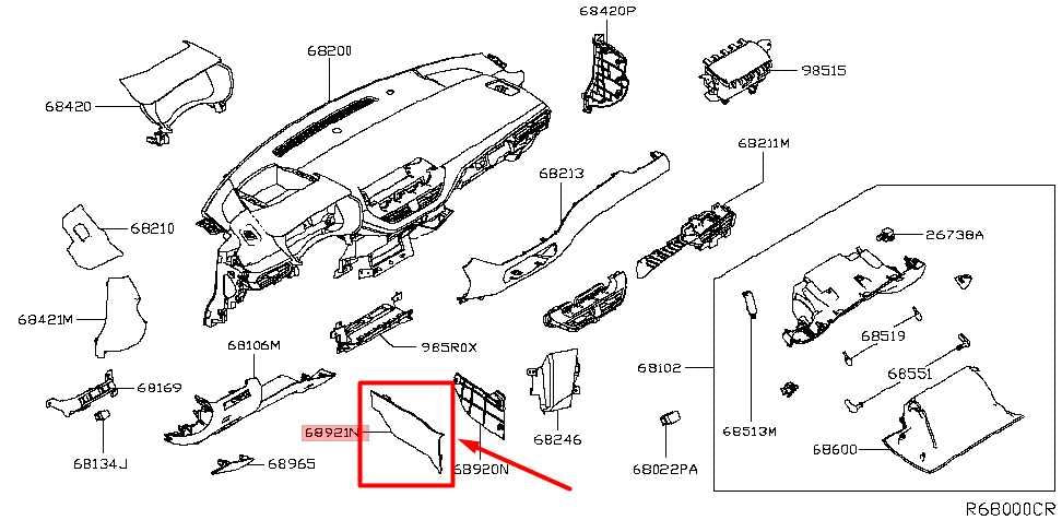 2019-2024 Nissan Altima Dash FR Left Side Lower Trim Cover Panel 68921-6CA0A OEM - Alshned Auto Parts