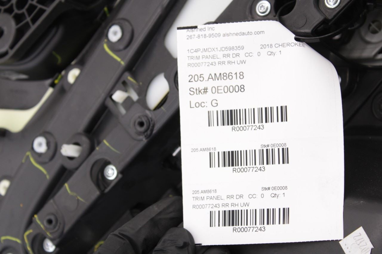 2017-2018 Jeep Cherokee Limited Rear Left Side Door Trim Panel 6MD252X9AA OEM - Alshned Auto Parts