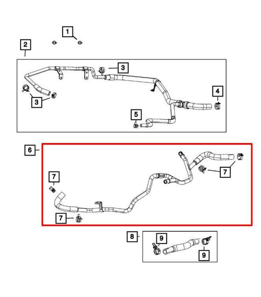 18-23 Dodge Charger GT 3.6L AC Heater Return Line Tube Pipe Hose 68195675AB OEM - Alshned Auto Parts