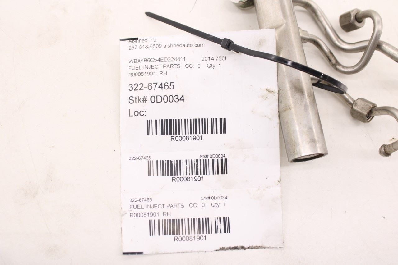 13-15 BMW 750i xDrive 4.4L Twin Turbo RH Side High Pressure Fuel Injection Rail9