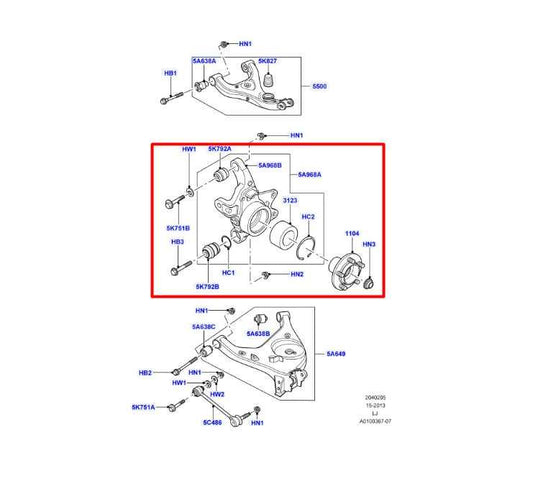 2003-09 Land Rover Range Rover 4.2L Rear Left Spindle Knuckle Hub RLH000070 OEM - Alshned Auto Parts