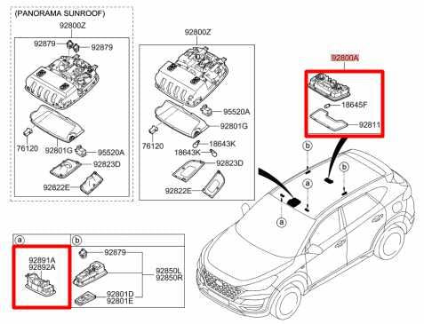 19-21 Hyundai Tucson Rear Center Dome Reading Light Lamp and Sun Visor Light Set - Alshned Auto Parts