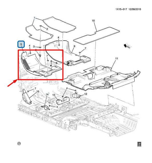 18-24 Chevrolet Equinox LT Front LH Floor Panel Carpet Cover Liner 84994293 OEM - Alshned Auto Parts