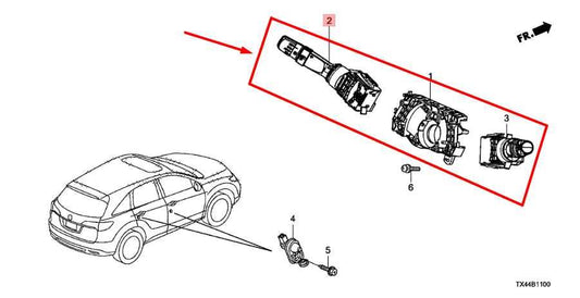 13-18 Acura RDX Steering Column Light Turn Signal Wiper Switch 35255-TX4-X12 OEM - Alshned Auto Parts