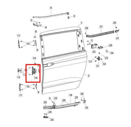 17-24 Chrysler Pacifica Rear Right Sliding Door Lock Latch Catch 68185984AC OEM - Alshned Auto Parts