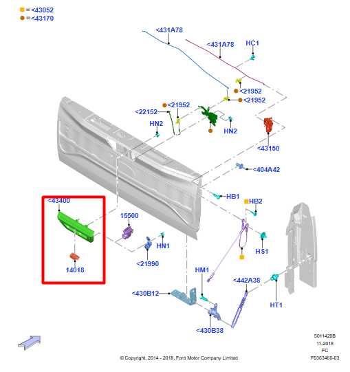 2018-20 Ford F150 XL Rear Tailgate Exterior Handle w/ Camera JL3Z-9943400-DB OEM - Alshned Auto Parts