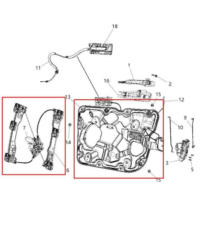 2011-25 Dodge Durango SXT Front Right Door Window Regulator w/ Carrier and Motor1