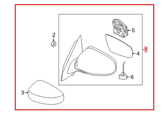 2017-20 Nissan Pathfinder SV 3.5L Driver Left Side Rear View Mirror 96302-9PJ9A - Alshned Auto Parts