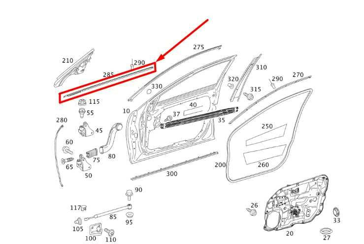 07-13 Mercedes-Benz S550 Front Right Door Belt Outer Weatherstrip 221-690-34-80 - Alshned Auto Parts