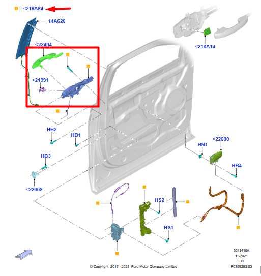 18-24 Ford Expedition Front Right Side Door Exterior Handle JL1B-7822464-BJ OEM - Alshned Auto Parts