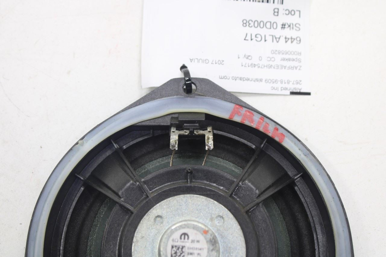 2017-2019 Alfa Romeo Giulia Ti AWD 2.0L Front Left Door Audio Speaker 50538541 - Alshned Auto Parts