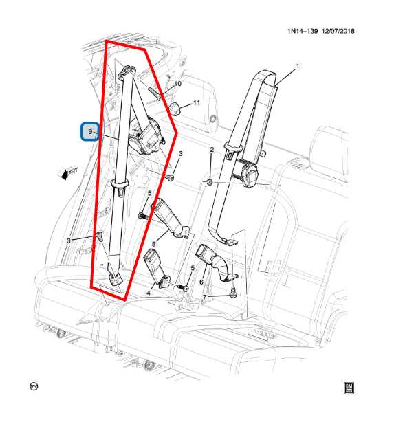 19-24 Chevrolet Blazer 2LT FWD Rear Driver Left Side 2nd Row Seat Belt Retractor - Alshned Auto Parts