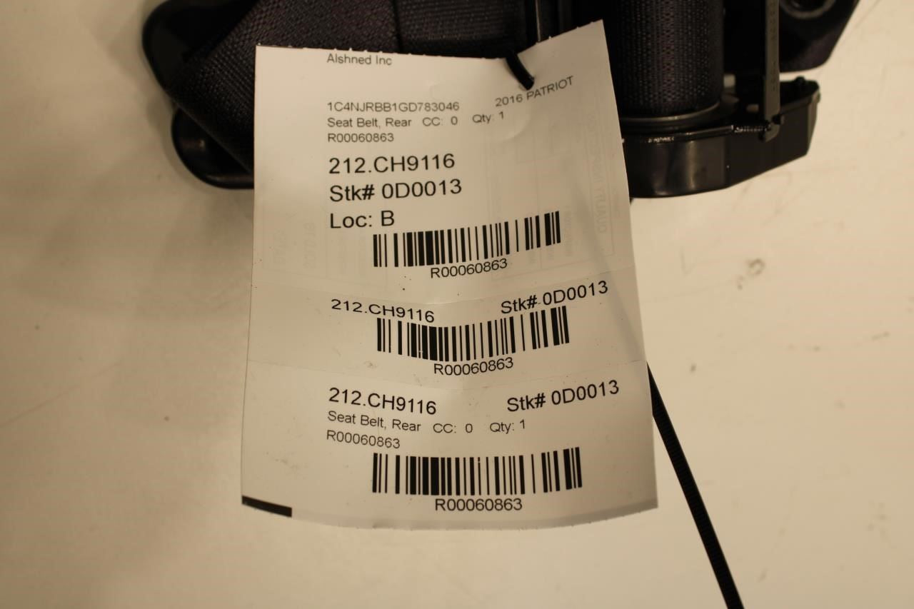 2008-17 Jeep Patriot Sport SE Rear Passenger RH Side 2nd Row Seat Belt Retractor12
