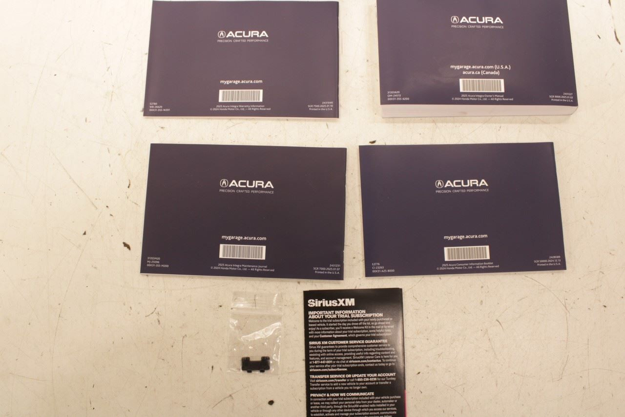 2025 Acura Integra A-Spec Owners Manual Set with Case R75103 - Alshned Auto Parts