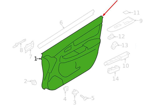 15-16 Subaru Impreza Sport Premium Front Left Side Door Trim Panel 94216FJ070VH - Alshned Auto Parts