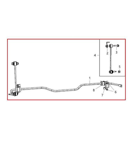 2011-18 RAM 1500 Laramie 5.7L 4x4 Rear Suspension Stabilizer Sway Bar 68061792AA - Alshned Auto Parts