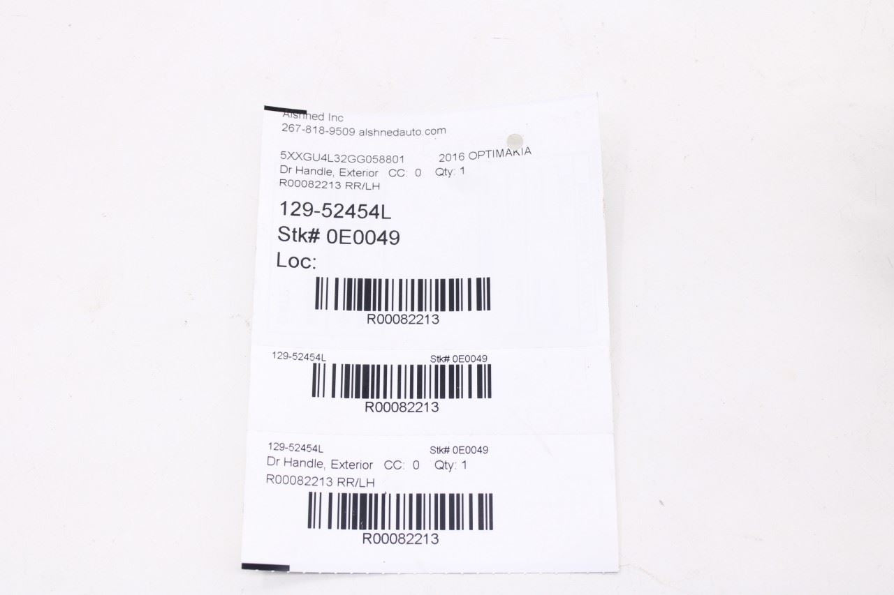 2016-20 Kia Optima EX 2.4L Rear Driver Left Side Door Exterior Handle 82651D5000 - Alshned Auto Parts