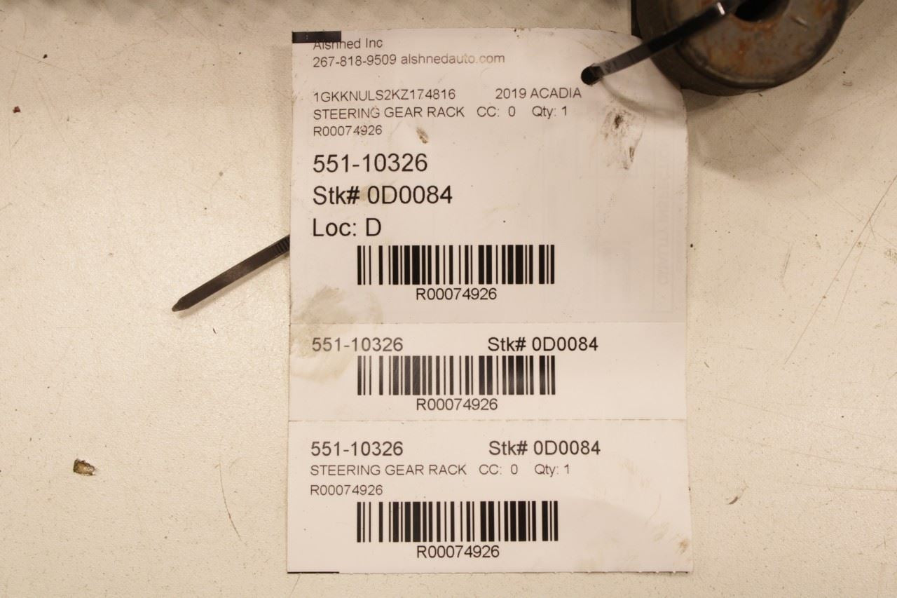 2019 GMC Acadia SLT-1 3.6L AWD Power Steering Gear Rack and Pinion 84385584 OEM - Alshned Auto Parts