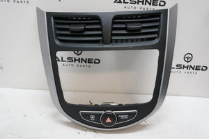 11-17 Hyundai Accent Dash Center Radio Trim Bezel w/ Air Vents and Hazard Switch