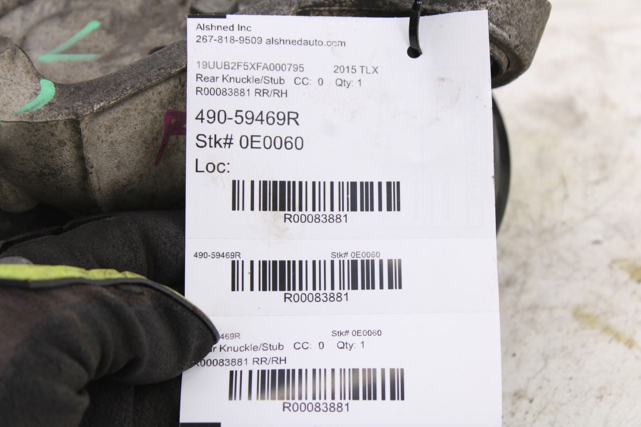 15-20 Acura TLX Tech Rear Right Passenger Side Spindle Knuckle Hub 52210-TZ3-A1114