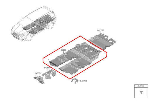 2019-20 Hyundai Santa Fe SEL 2.4L AWD Front and Rear Floor Interior Carpet Liner - Alshned Auto Parts