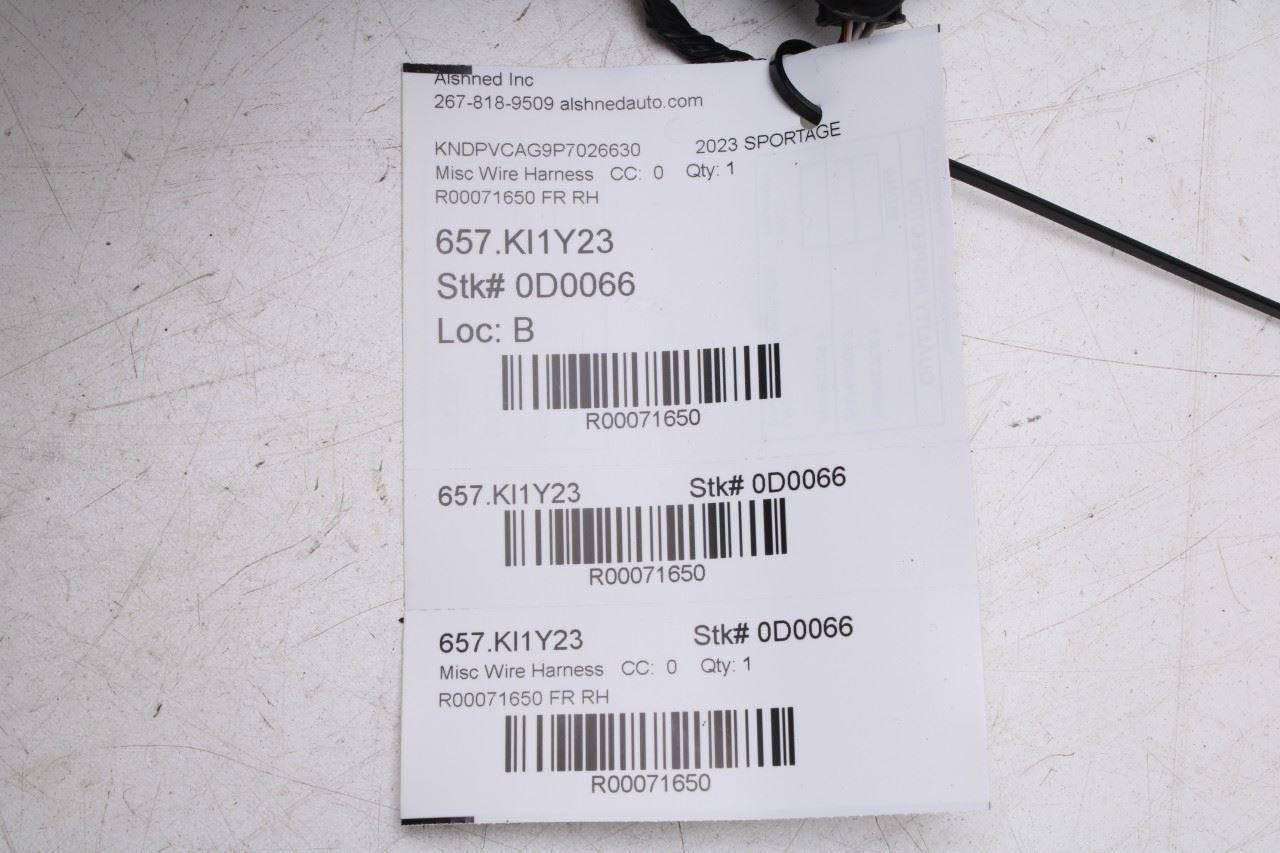 2023 Kia Sportage Hybrid EX Front Right Side Door Wire Harness 91610-P1250 OEM - Alshned Auto Parts