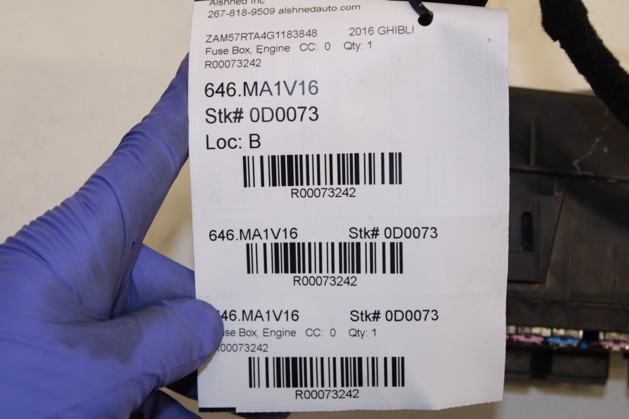 2014-2016 Maserati Ghibli S Q4 Rear Body Wire Harness w/ Fuse Box 670030497 OEM - Alshned Auto Parts