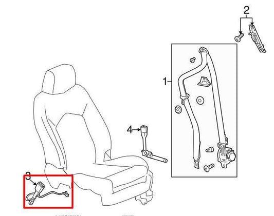 2013-2019 Buick Encore Front Passenger Right Side Seat Belt Buckle 95104556 OEM - Alshned Auto Parts